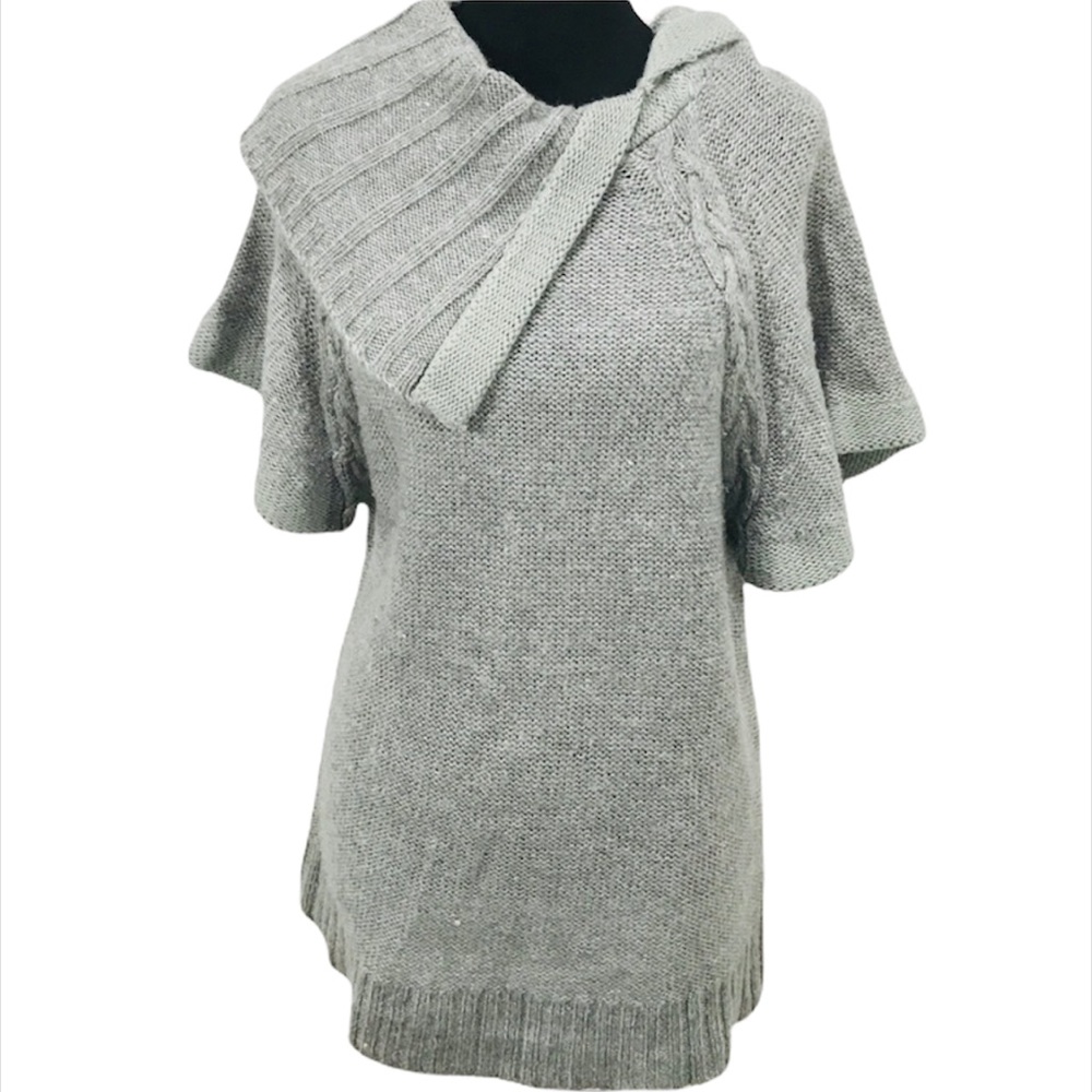 Allison Brittany Cowl Neck Sweater, Gray, Large - Picture 7 of 7